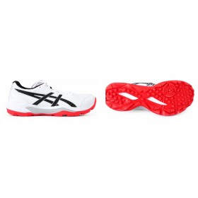 ASICS Gel-Peake 3 Cricket Shoes – White/RED,BLACK Turf Hard Wicket | Scoring Willows