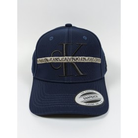 Calvin Klein CK Monogram Patch Embroidered Navy Cap Adjustable Cotton Classic Baseball Hat Premium Quality First Copy Stylish Casual Wear Unisex Fashion Cap for Men Women Everyday Streetwear Comfortable Fit